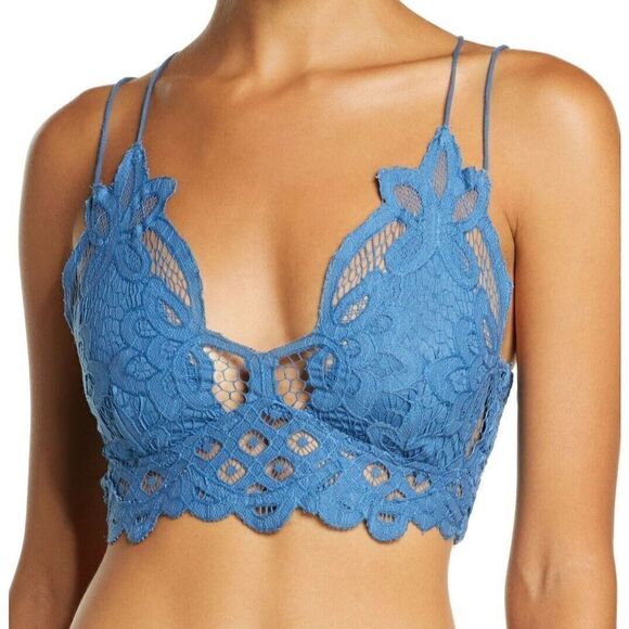 Intimately FP F16M00206 Womens Sz XS Hawaiian Blue Adella Longline Lace Bralette - Picture 5 of 5